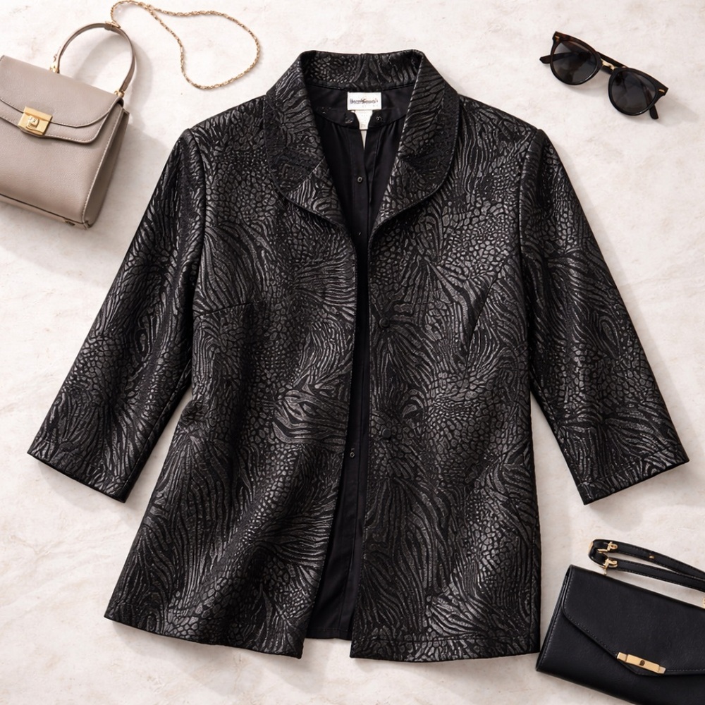 BonWorth Metallic Animal Print Jacket – Size MP - Picture 3 of 12